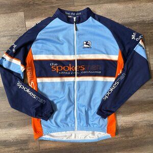 Giordana Cycling Jersey Men Size 2XL 6-54 Blue Full Zip The Spokesman Santa Cruz